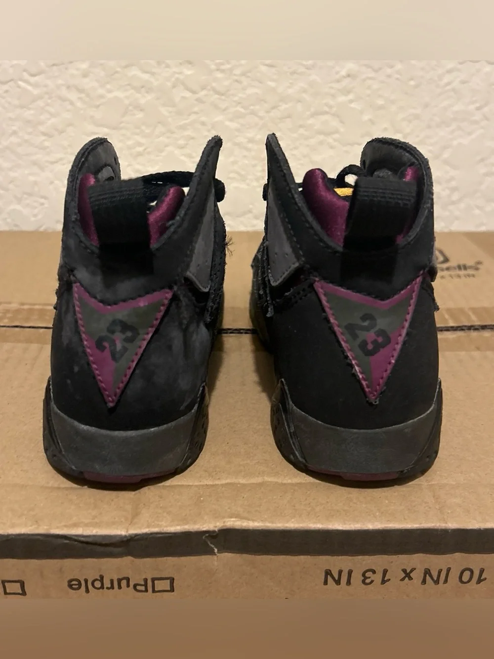 Air Jordan Retro 7 Bordeaux Sneakers in Black, Gray and Maroon 11C